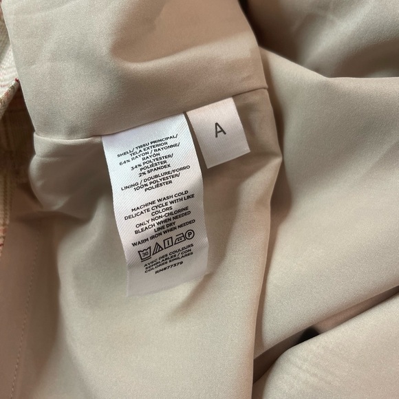 NWT Ann Taylor Tan and Pink Plaid Sheath Career Wear Midi Dress with Belt 12 - Picture 10 of 11